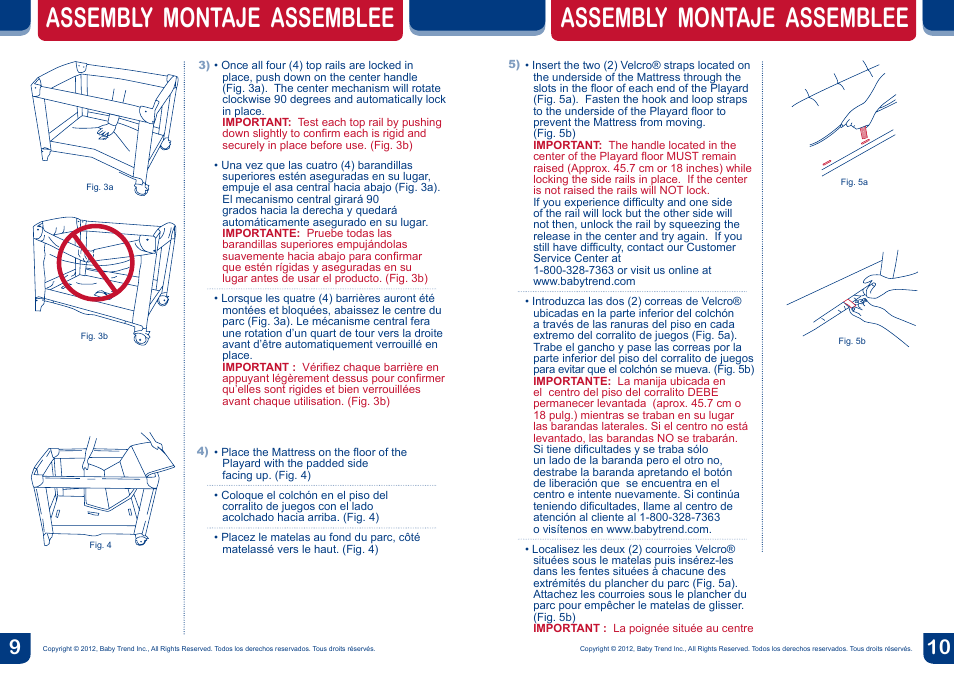 Assembly montaje assemblee | BabyTrend PY81972 - NURSERY CENTER - BREANNA User Manual | Page 6 / 16