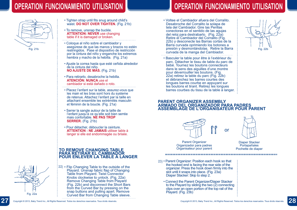 Operation funcionamiento utilisation | BabyTrend PY85933 - SERENE NURSERY CENTER - MOD BUG User Manual | Page 15 / 20