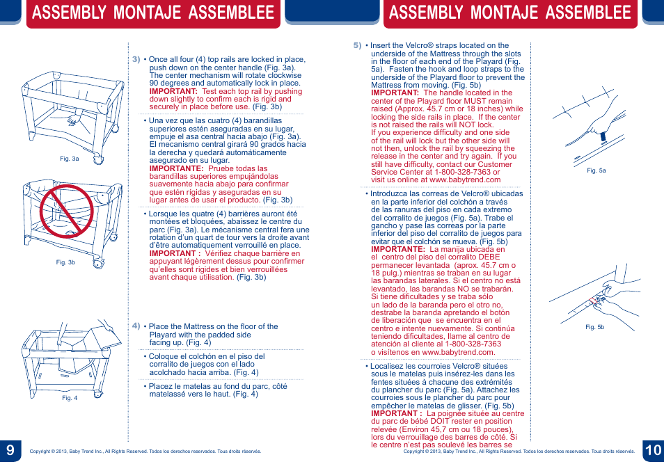 Assembly montaje assemblee | BabyTrend PY85933 - SERENE NURSERY CENTER - MOD BUG User Manual | Page 6 / 20