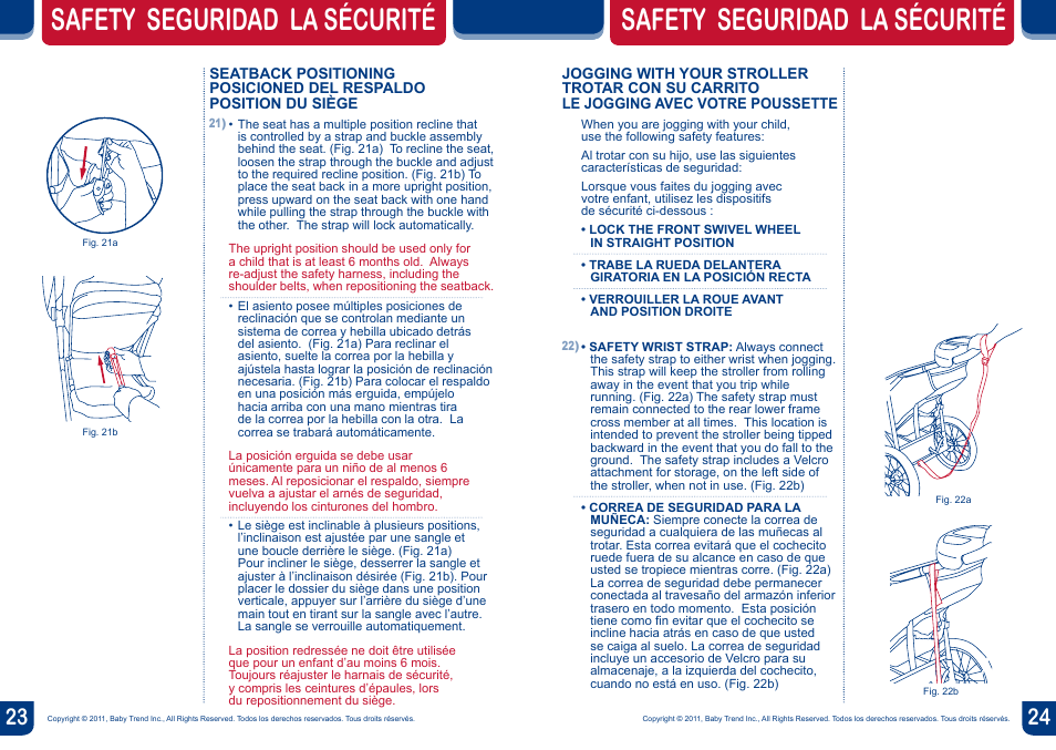 Safety seguridad la sécurité | BabyTrend JG84012 - EXPEDITION SX JOGGER - RAVEN User Manual | Page 13 / 16