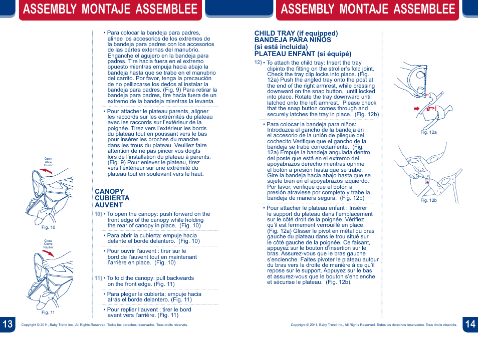 Assembly montaje assemblee | BabyTrend JG84012 - EXPEDITION SX JOGGER - RAVEN User Manual | Page 8 / 16