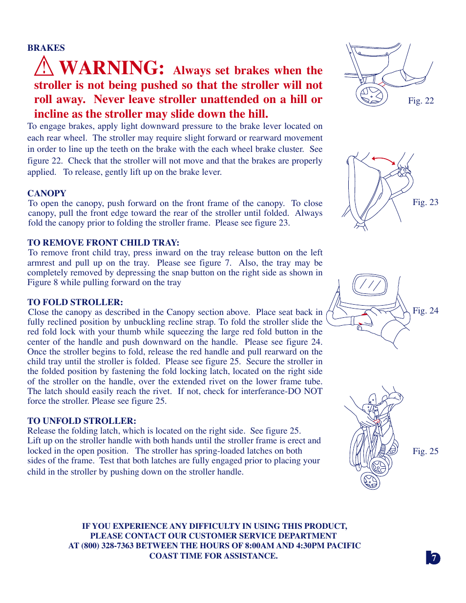 Warning | BabyTrend 1725CT - LAUREL OAK TRAVEL SYSTEM User Manual | Page 7 / 7