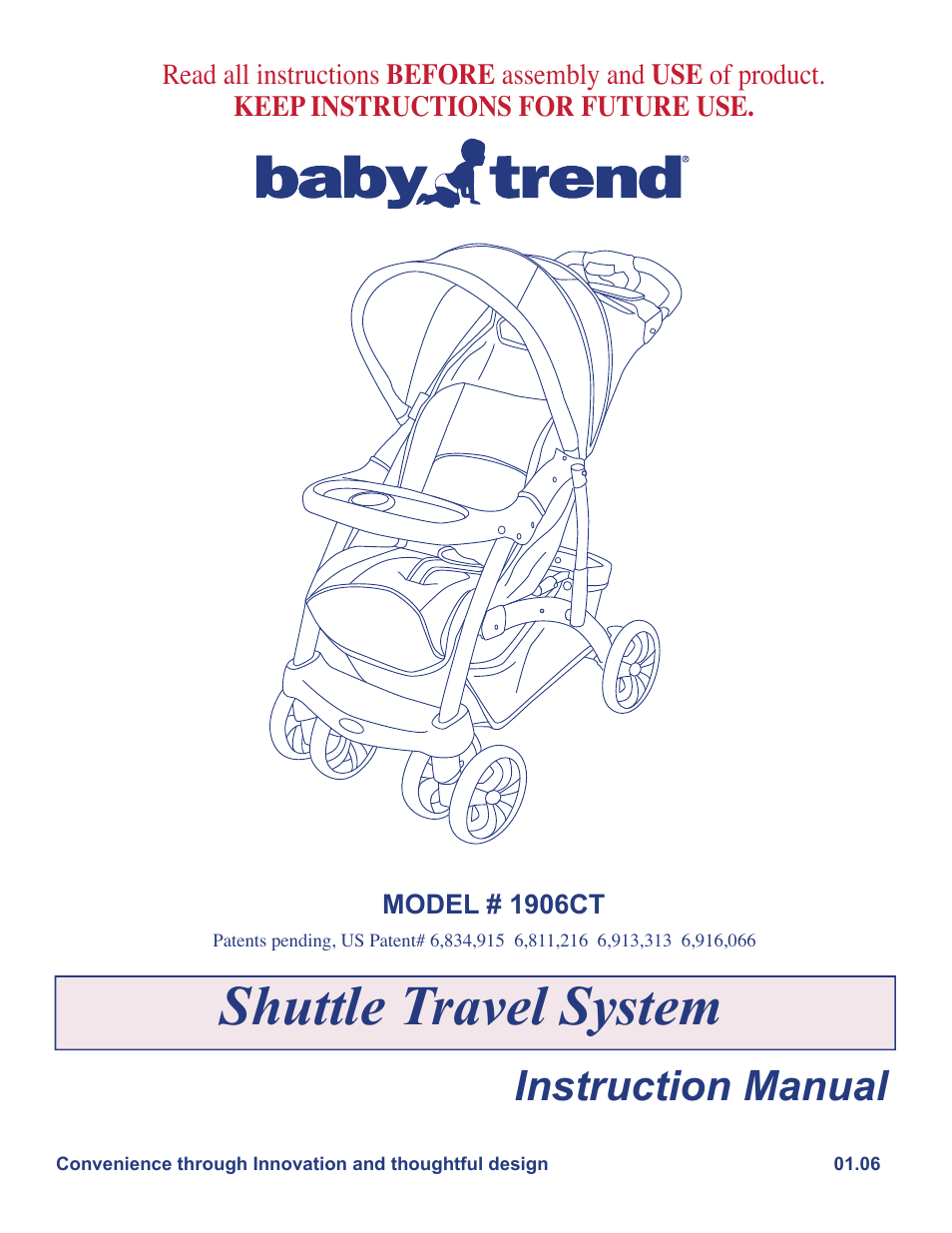 BabyTrend 1906CT - MALAWI TRAVEL SYSTEM User Manual | 10 pages