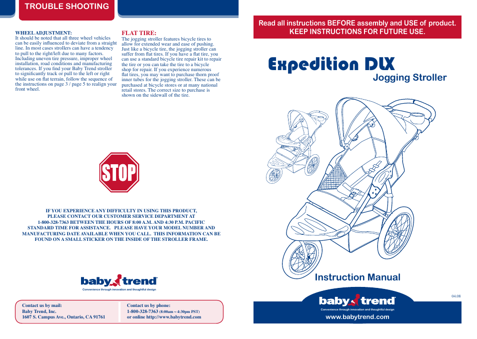 BabyTrend 9284 - EXPEDITION DLX - EVEREST User Manual | 6 pages