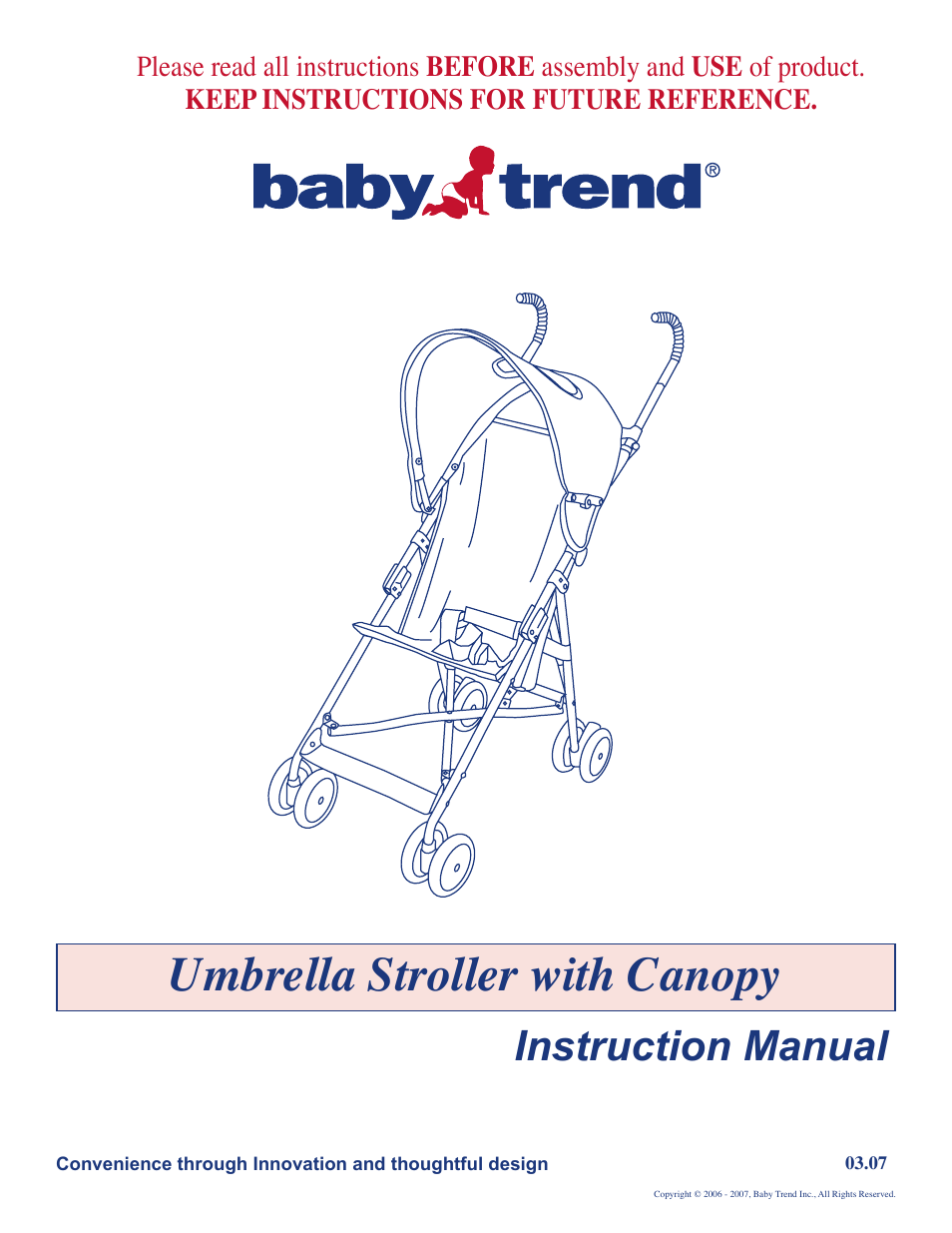 BabyTrend 1112 - GREEN UMBRELLA User Manual | 4 pages