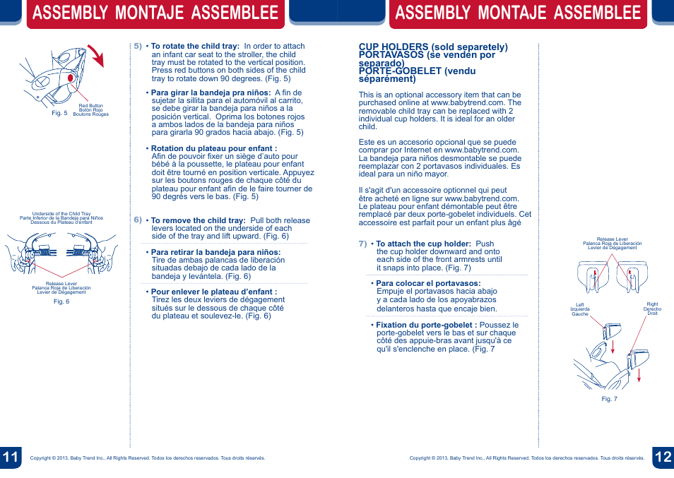 Assembly montaje assemblee | BabyTrend SS77718 - SIT N' STAND DOUBLE ECLIPSE STROLLER - SPARK User Manual | Page 7 / 18