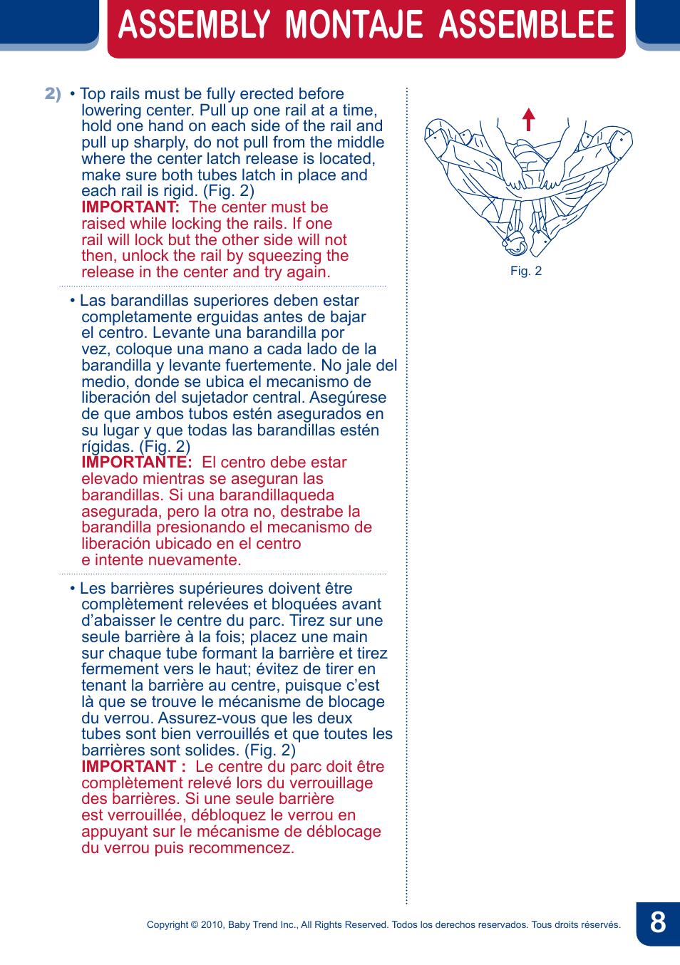 Assembly montaje assemblee | BabyTrend PY91960 - NURSERY CENTER - KIKU User Manual | Page 10 / 32