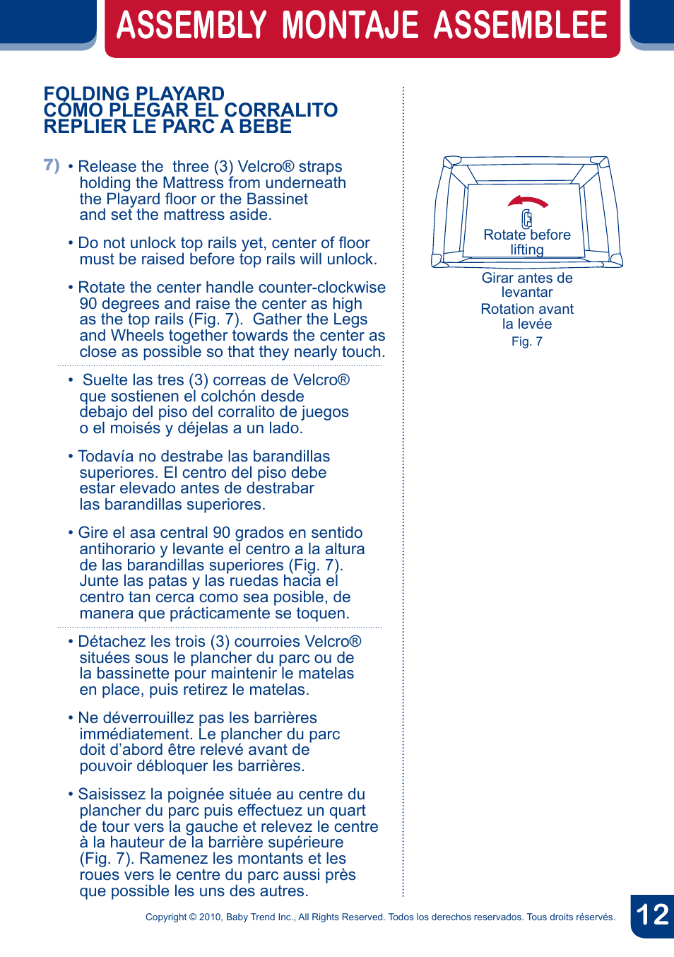 Assembly montaje assemblee | BabyTrend PY91960 - NURSERY CENTER - KIKU User Manual | Page 14 / 32