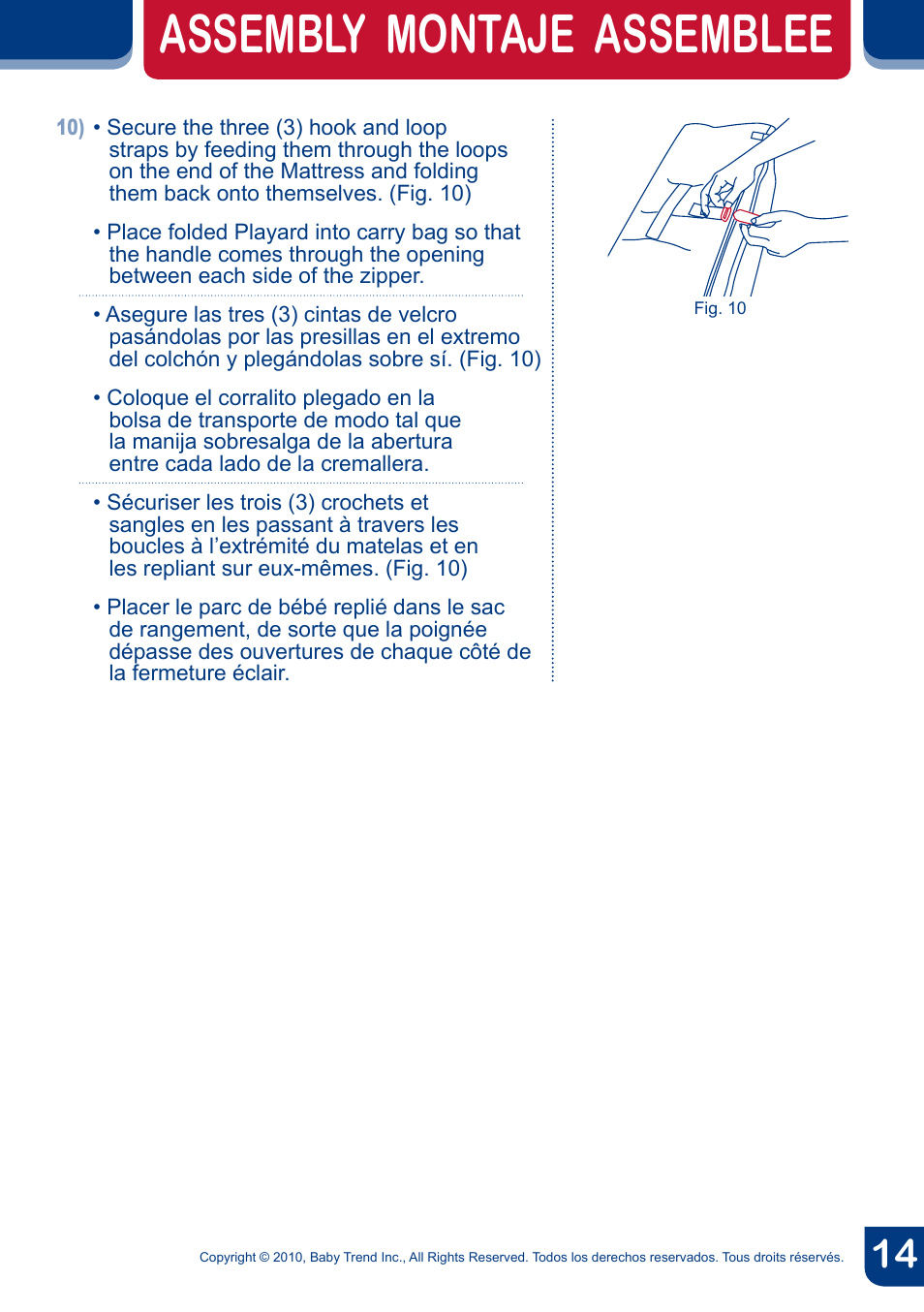 Assembly montaje assemblee | BabyTrend PY91960 - NURSERY CENTER - KIKU User Manual | Page 16 / 32