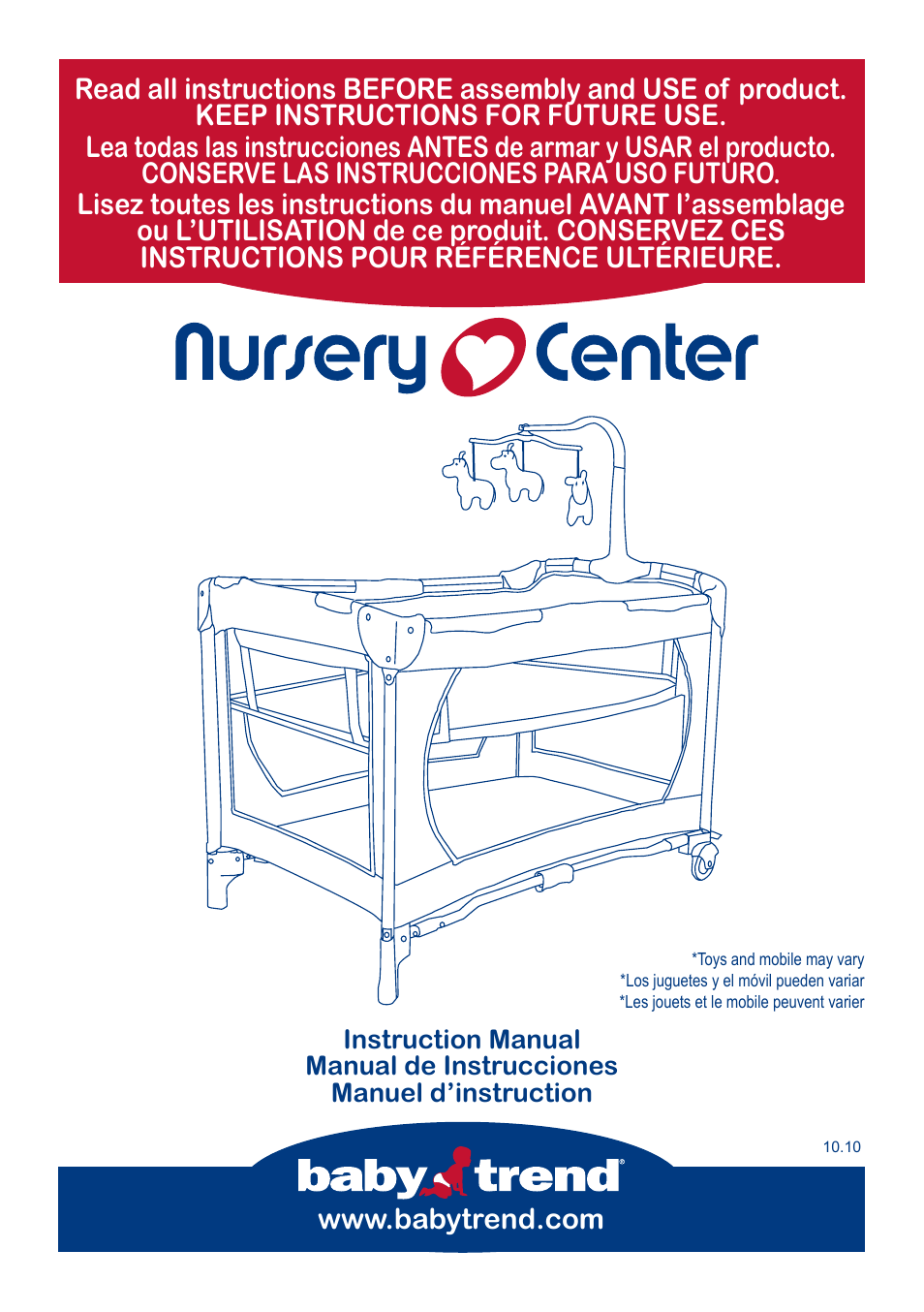 BabyTrend PY91960 - NURSERY CENTER - KIKU User Manual | Page 2 / 32