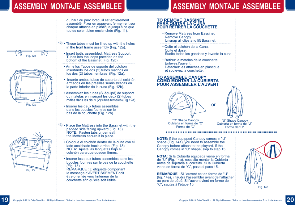 Assembly montaje assemblee | BabyTrend 8274BCC - DELUXE NURSERY CENTER - HAVENWOOD User Manual | Page 11 / 20