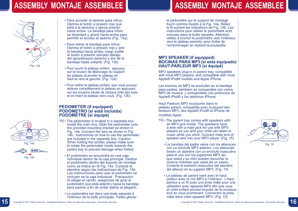 Assembly montaje assemblee | BabyTrend JG87718 - EXPEDITION EX JOGGER- EDGE User Manual | Page 9 / 16