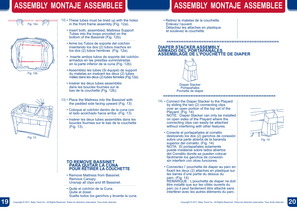 Assembly montaje assemblee | BabyTrend PY81957 - NURSERY CENTER - JUNGLE FRIENDS User Manual | Page 11 / 12