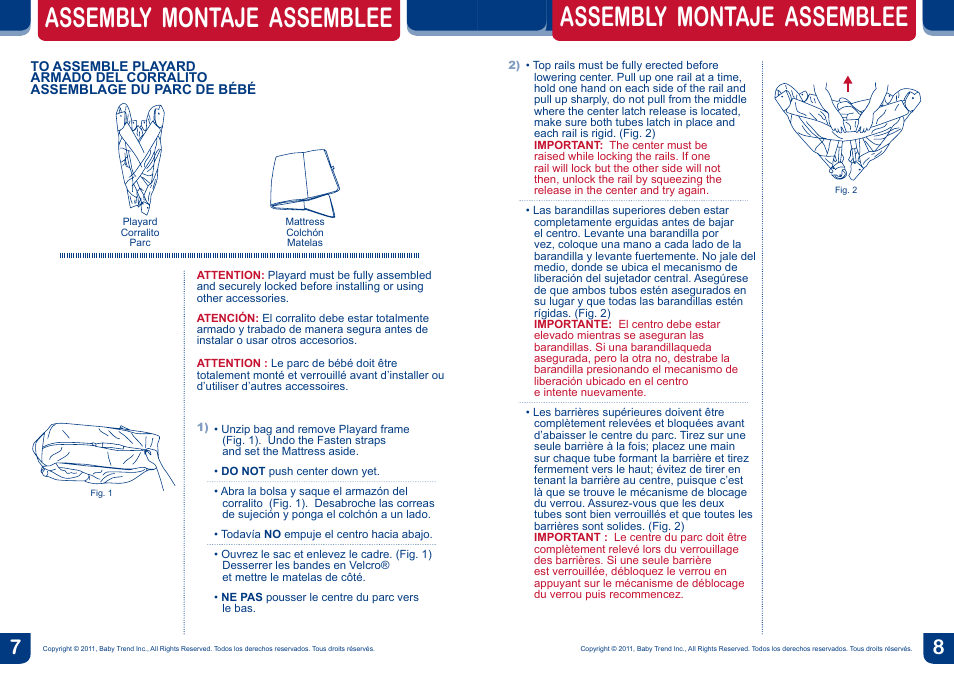 Assembly montaje assemblee | BabyTrend PY81957 - NURSERY CENTER - JUNGLE FRIENDS User Manual | Page 5 / 12