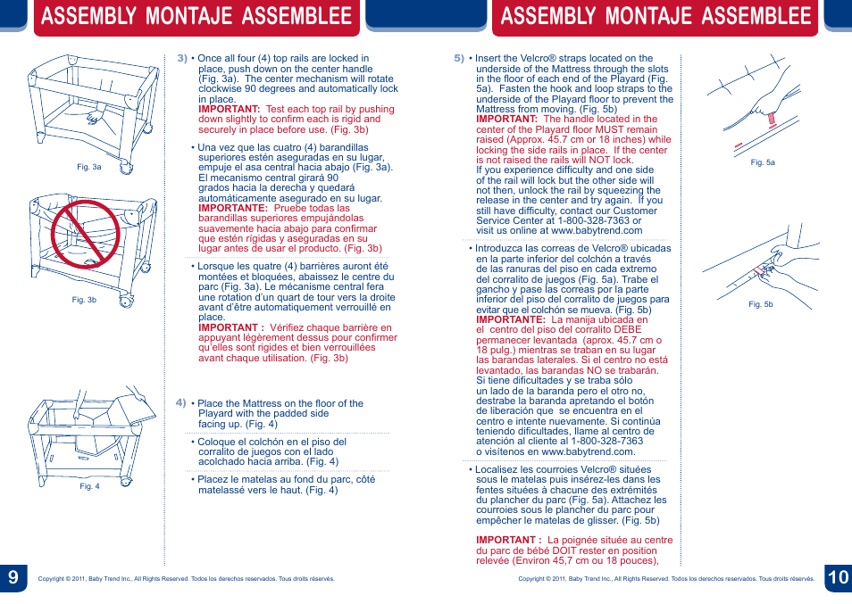Assembly montaje assemblee | BabyTrend PY81957 - NURSERY CENTER - JUNGLE FRIENDS User Manual | Page 6 / 12