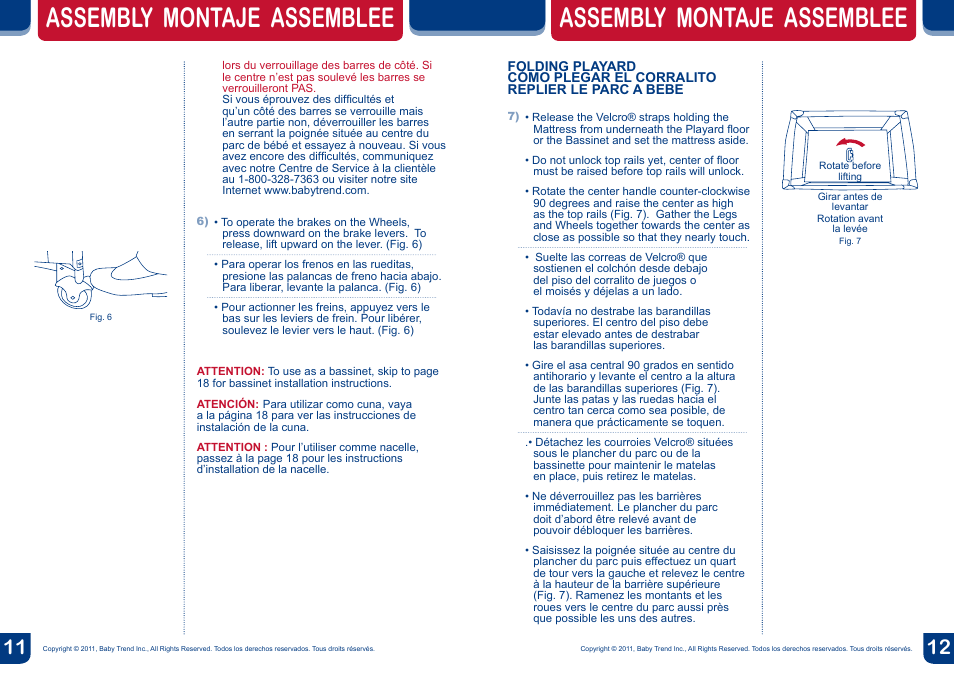 Assembly montaje assemblee | BabyTrend PY81957 - NURSERY CENTER - JUNGLE FRIENDS User Manual | Page 7 / 12