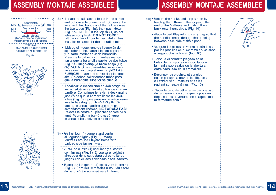 Assembly montaje assemblee | BabyTrend PY81957 - NURSERY CENTER - JUNGLE FRIENDS User Manual | Page 8 / 12