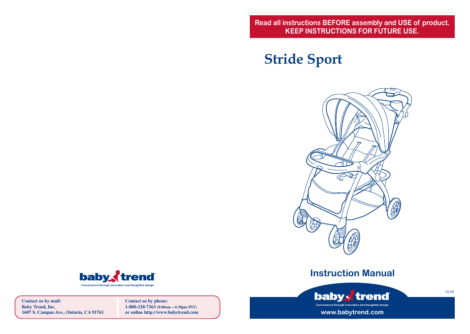 BabyTrend 1865CT - TRAVEL SYSTEM - ORANGE OAK User Manual | 6 pages