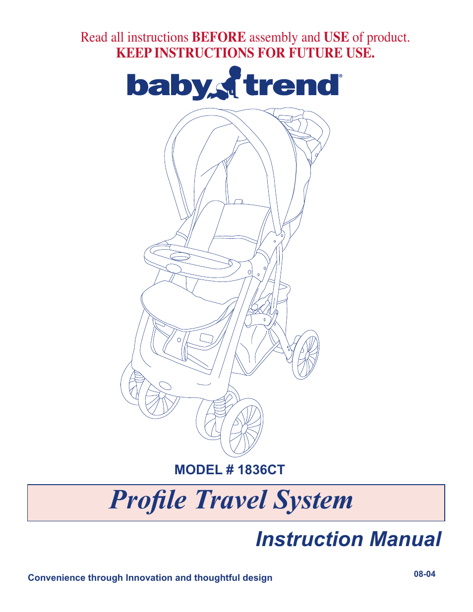 BabyTrend 1836CT - PALM TREE TRAVEL SYSTEM User Manual | 9 pages