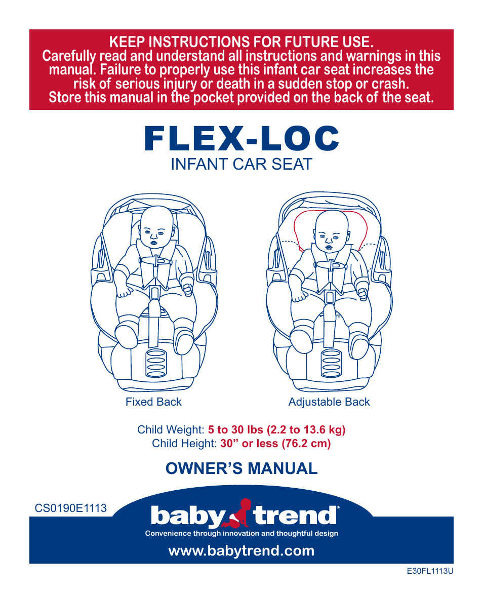 BabyTrend CS31983 - FLEX-LOC INFANT CAR SEAT - ALL STAR User Manual | 27 pages