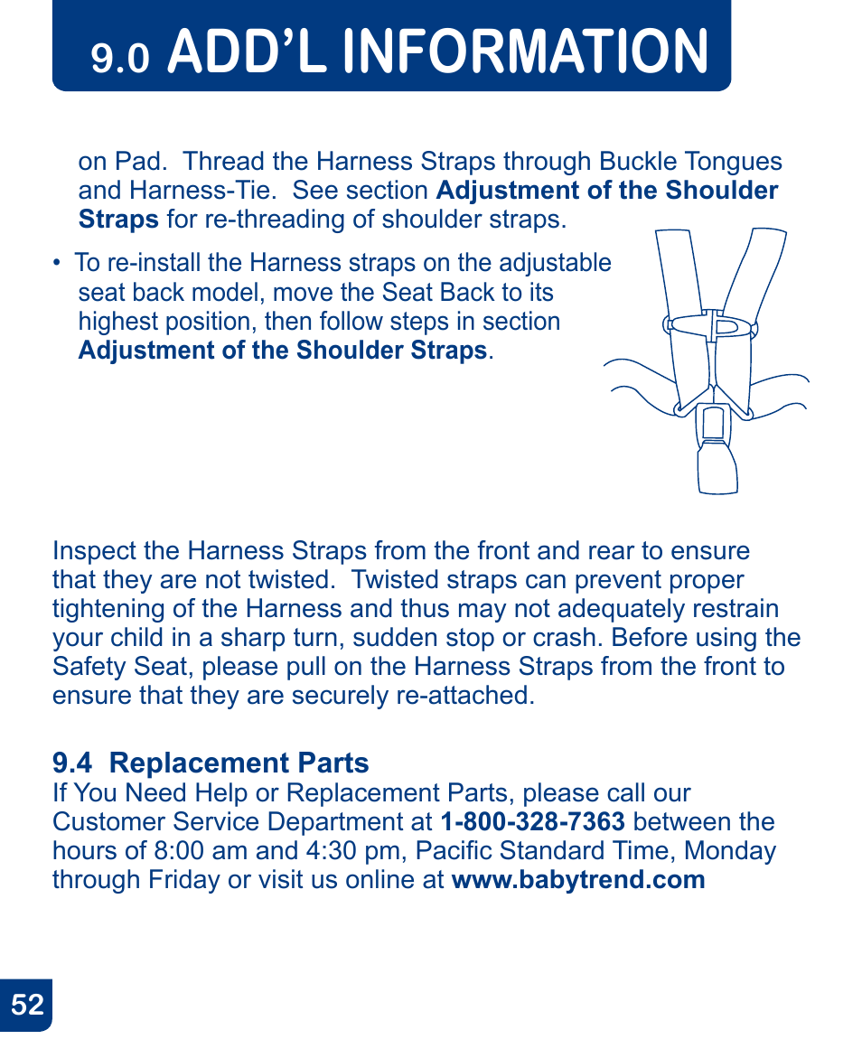 Add’l information | BabyTrend CS31983 - FLEX-LOC INFANT CAR SEAT - ALL STAR User Manual | Page 27 / 27