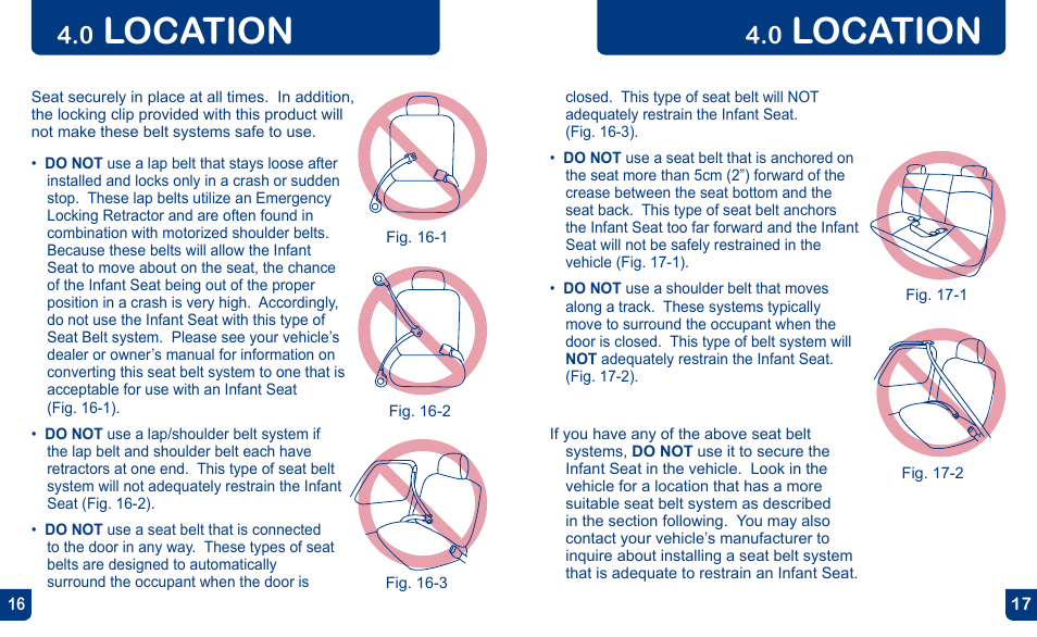 Location | BabyTrend CC13700 - EZ FLEX-LOC INFANT CAR SEAT - POMEGRANATE User Manual | Page 9 / 27