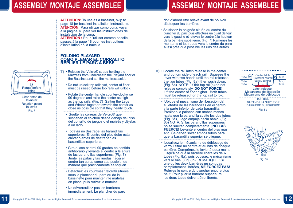 Assembly montaje assemblee | BabyTrend PY87915 - DELUXE NURSERY CENTER - NORTHRIDGE PLAID User Manual | Page 7 / 20