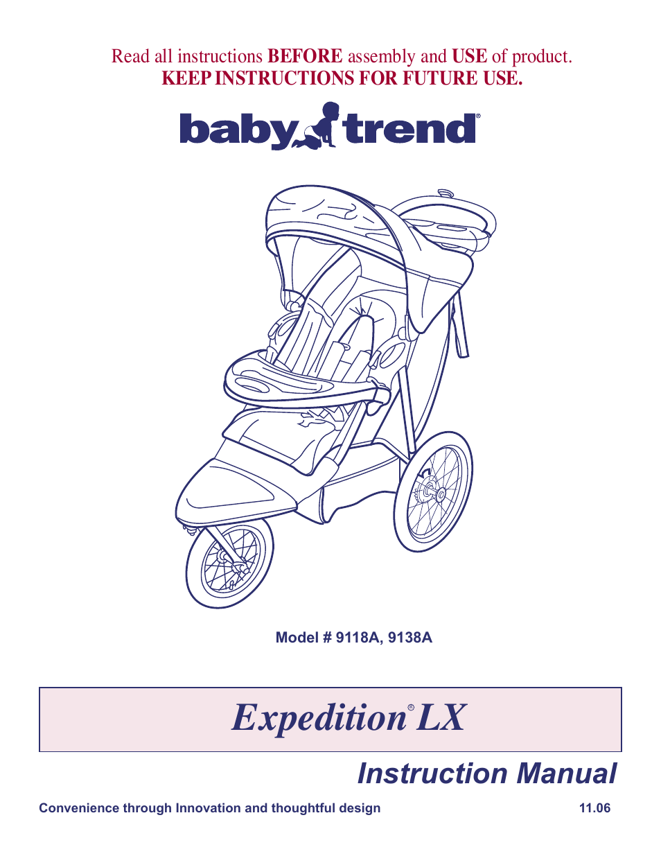 BabyTrend 9118A - EXPEDITION LX - SPICE User Manual | 8 pages
