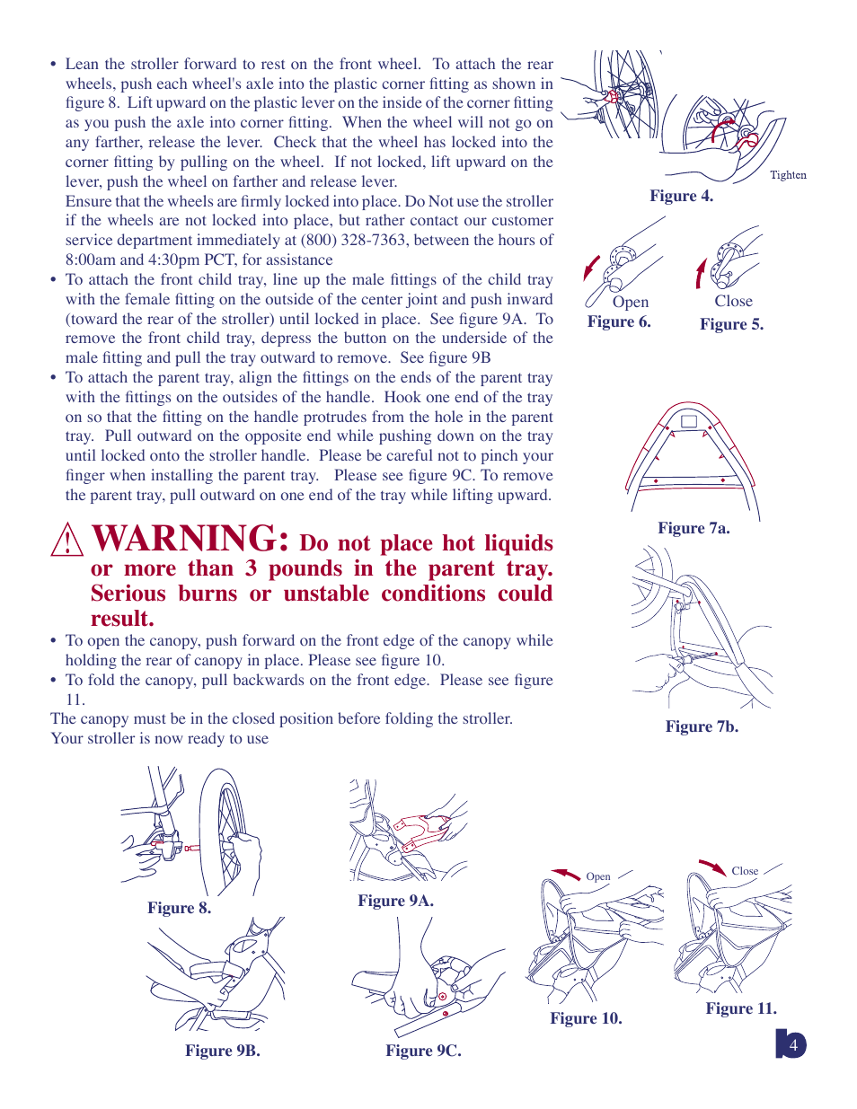 Warning | BabyTrend 9118A - EXPEDITION LX - SPICE User Manual | Page 4 / 8