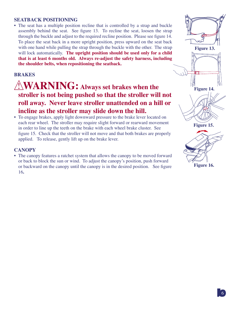 Warning | BabyTrend 9118A - EXPEDITION LX - SPICE User Manual | Page 6 / 8