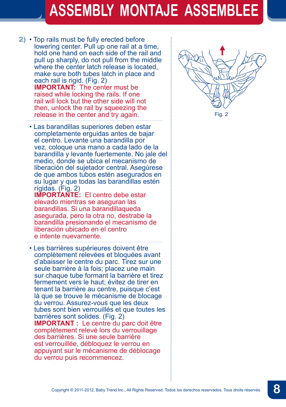Assembly montaje assemblee | BabyTrend PY81958 - NURSERY CENTER - CYBER User Manual | Page 10 / 32