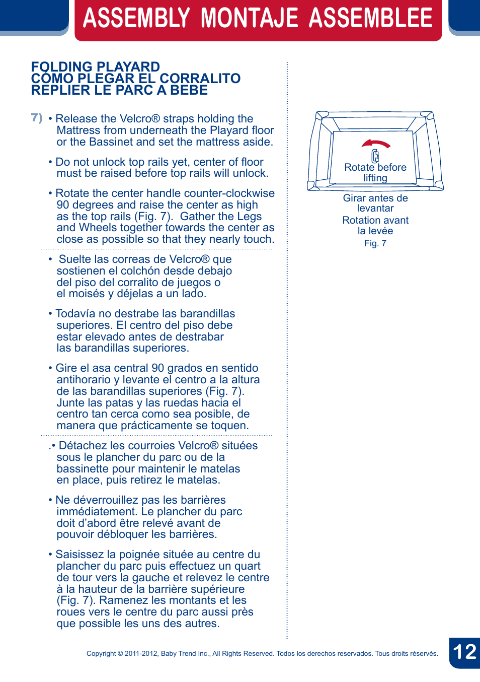 Assembly montaje assemblee | BabyTrend PY81958 - NURSERY CENTER - CYBER User Manual | Page 14 / 32
