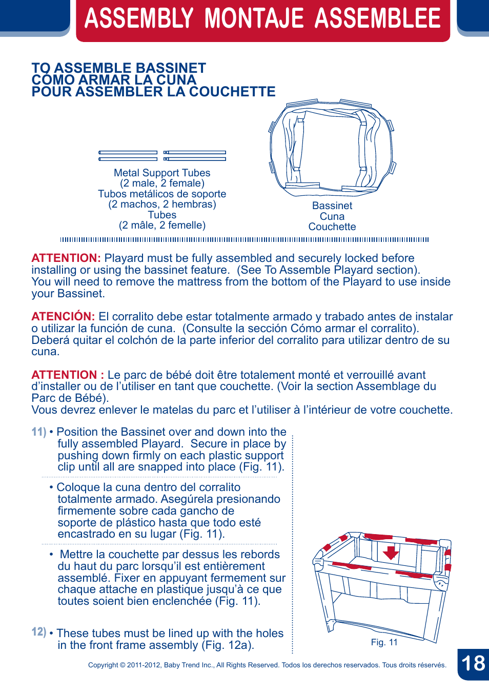 Assembly montaje assemblee | BabyTrend PY81958 - NURSERY CENTER - CYBER User Manual | Page 20 / 32