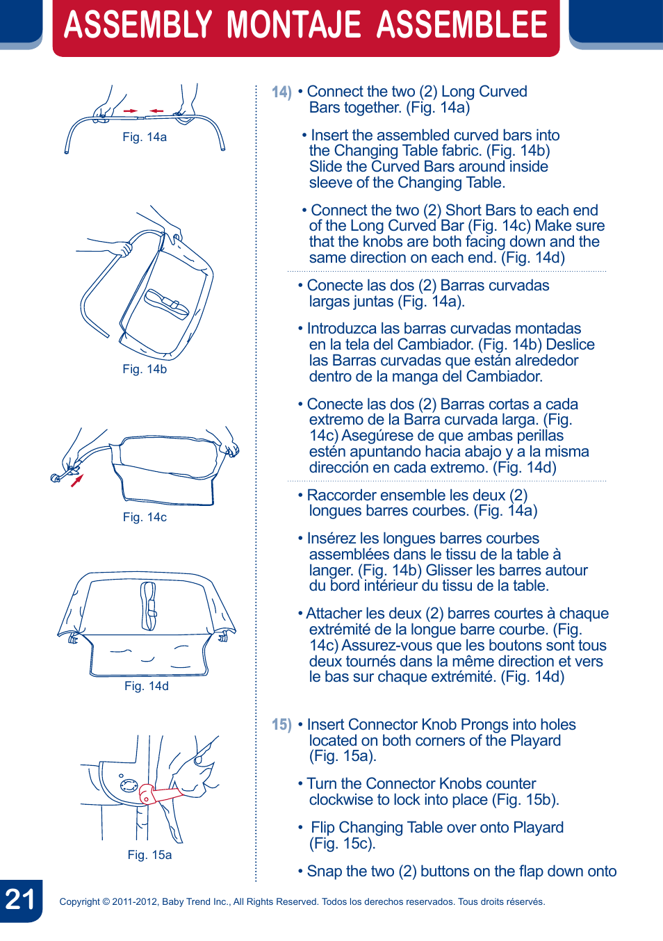 Assembly montaje assemblee | BabyTrend PY81958 - NURSERY CENTER - CYBER User Manual | Page 23 / 32