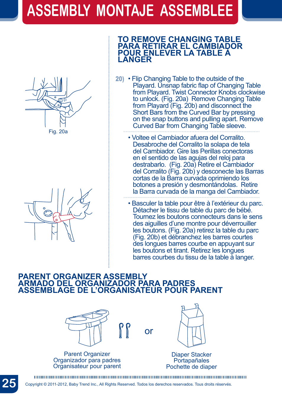 Assembly montaje assemblee | BabyTrend PY81958 - NURSERY CENTER - CYBER User Manual | Page 27 / 32