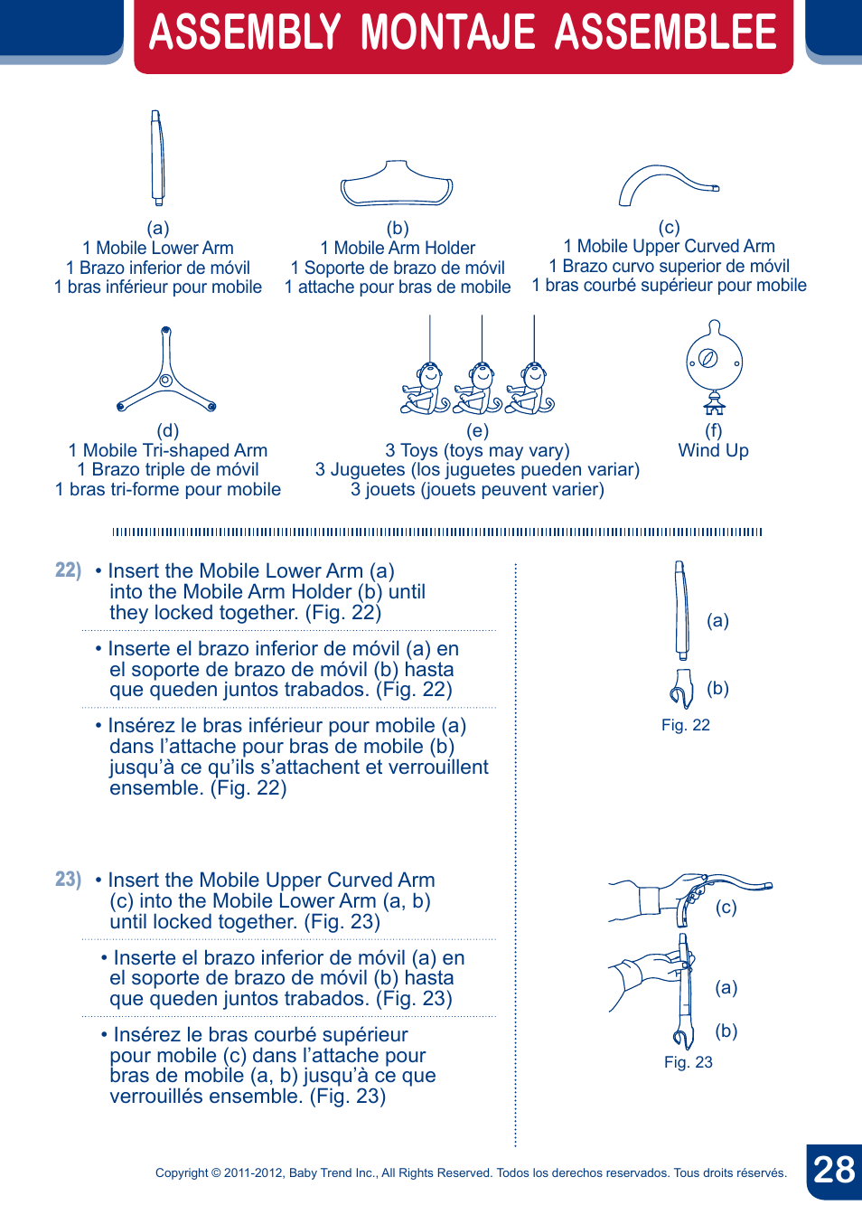 Assembly montaje assemblee | BabyTrend PY81958 - NURSERY CENTER - CYBER User Manual | Page 30 / 32