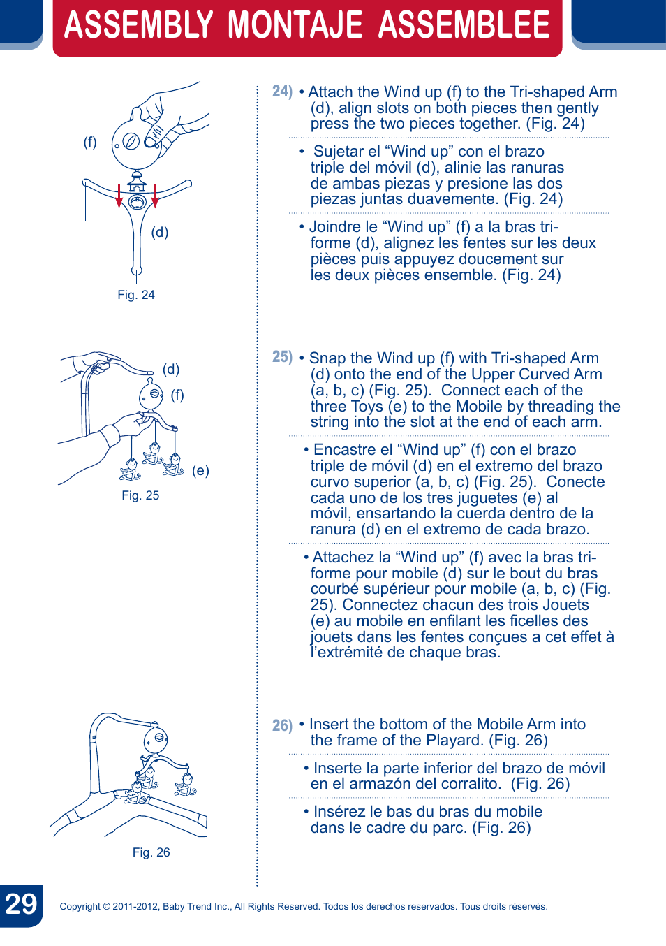 Assembly montaje assemblee | BabyTrend PY81958 - NURSERY CENTER - CYBER User Manual | Page 31 / 32