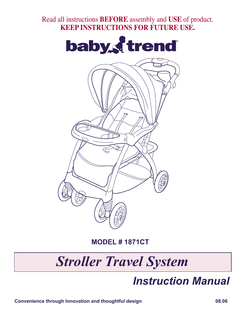 BabyTrend 1871CT - SPUNKY TRAVEL SYSTEM User Manual | 9 pages