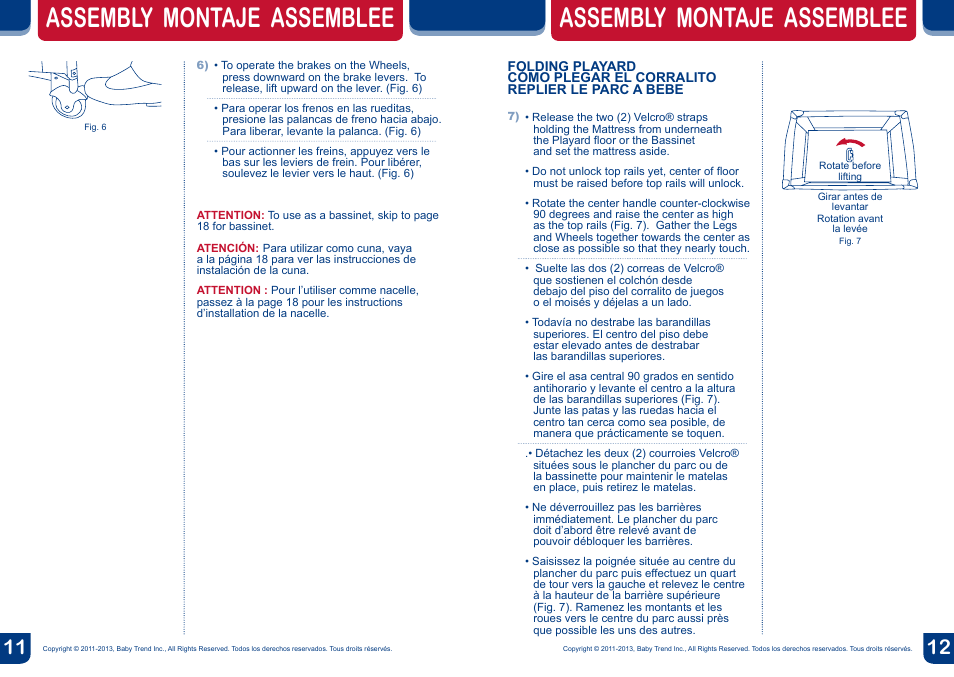 Assembly montaje assemblee | BabyTrend PY81128 - NURSERY CENTER - SCARLETT User Manual | Page 7 / 16