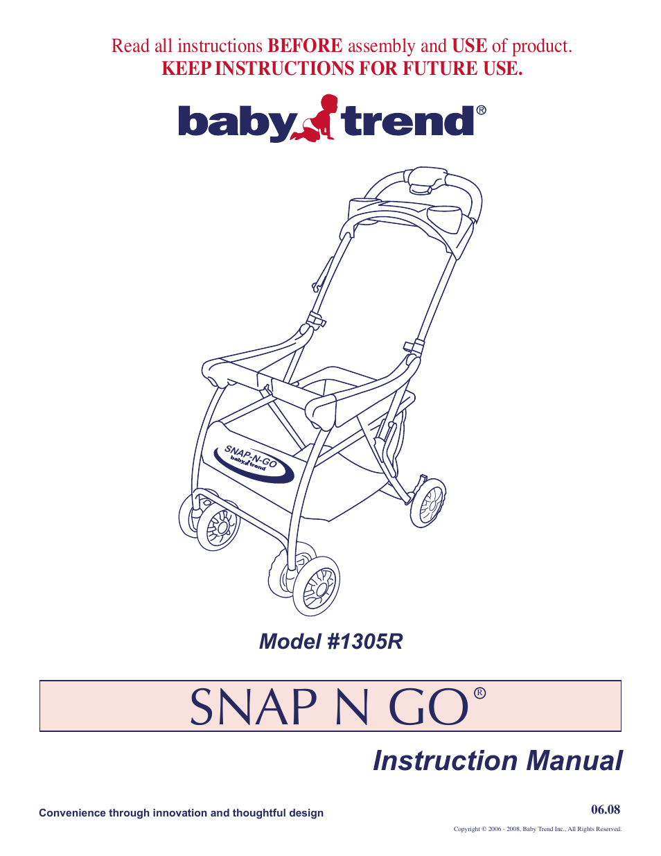 BabyTrend 1305R - SNAP-N-GO User Manual | 5 pages