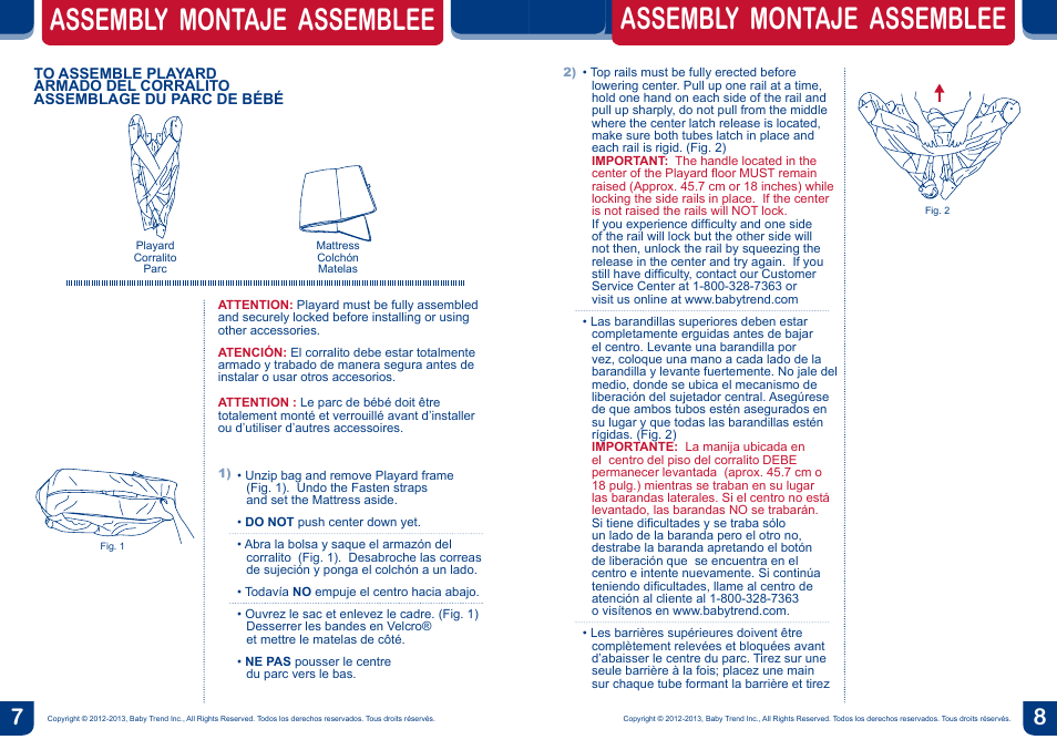Assembly montaje assemblee | BabyTrend PY91919 - NURSERY CENTER - TURBY User Manual | Page 5 / 16