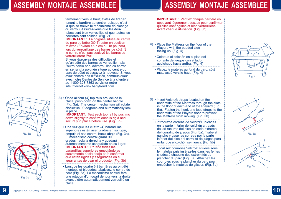 Assembly montaje assemblee | BabyTrend PY91919 - NURSERY CENTER - TURBY User Manual | Page 6 / 16