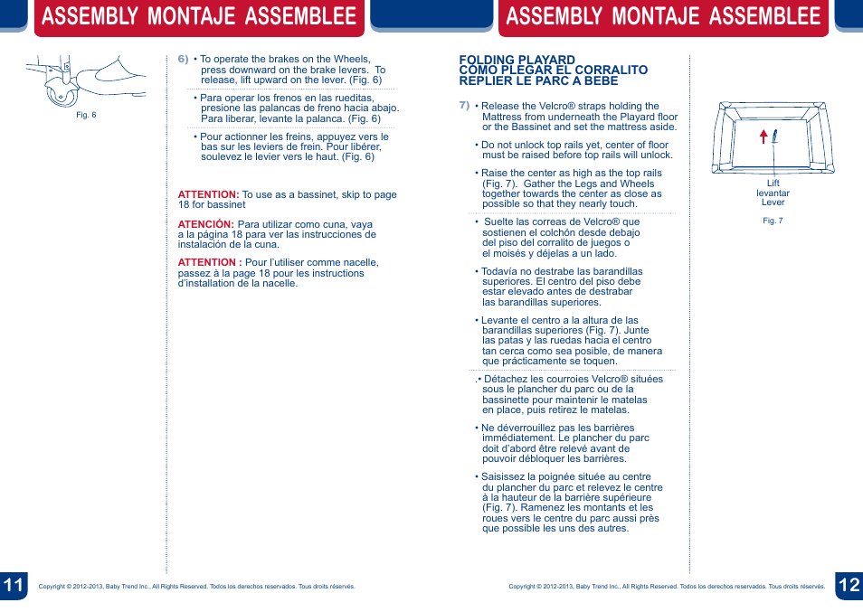 Assembly montaje assemblee | BabyTrend PY91919 - NURSERY CENTER - TURBY User Manual | Page 7 / 16