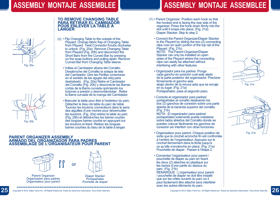 Assembly montaje assemblee | BabyTrend PY81970 - NURSERY CENTER - LITTLE LIONEL User Manual | Page 14 / 16