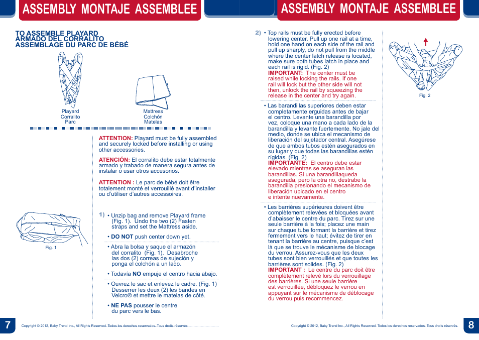 Assembly montaje assemblee | BabyTrend PY81970 - NURSERY CENTER - LITTLE LIONEL User Manual | Page 5 / 16