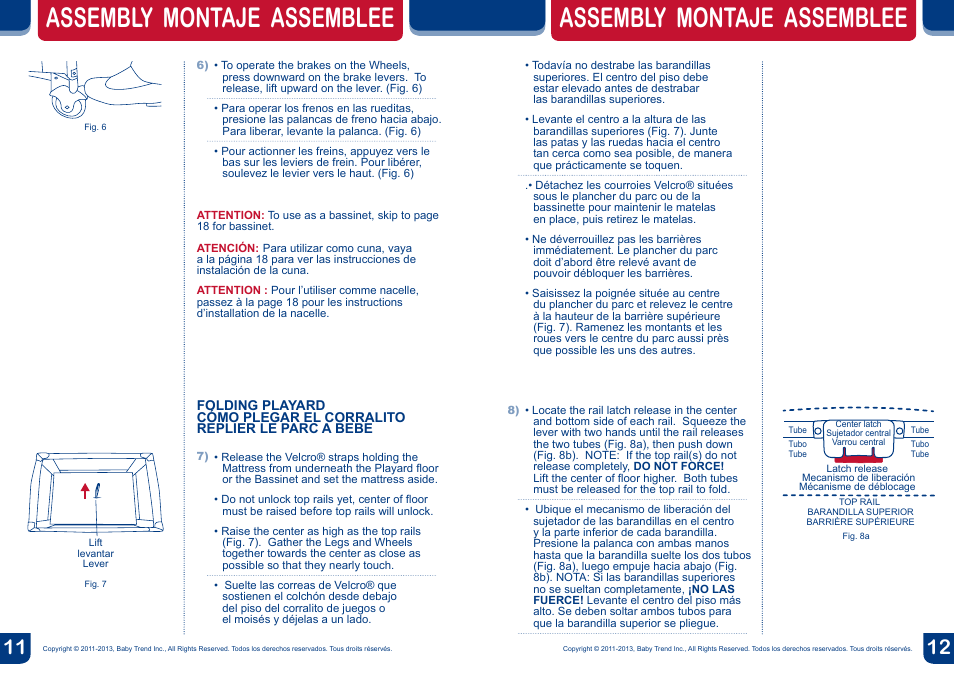 Assembly montaje assemblee | BabyTrend PY81931 - NURSERY CENTER - MONKEY PLAID User Manual | Page 7 / 16