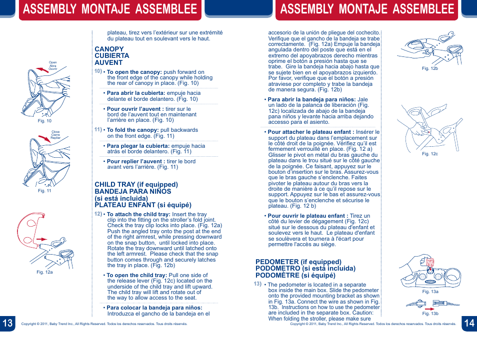 Assembly montaje assemblee | BabyTrend TJ98017 - VELOCITY TRAVEL SYSTEM - VOLCANO User Manual | Page 8 / 16