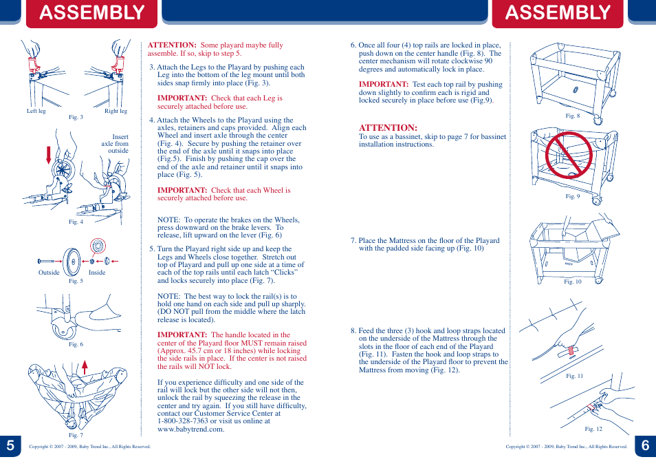 Assembly | BabyTrend PY86045 - DELUXE NURSERY CENTER - SKYLAR User Manual | Page 4 / 10