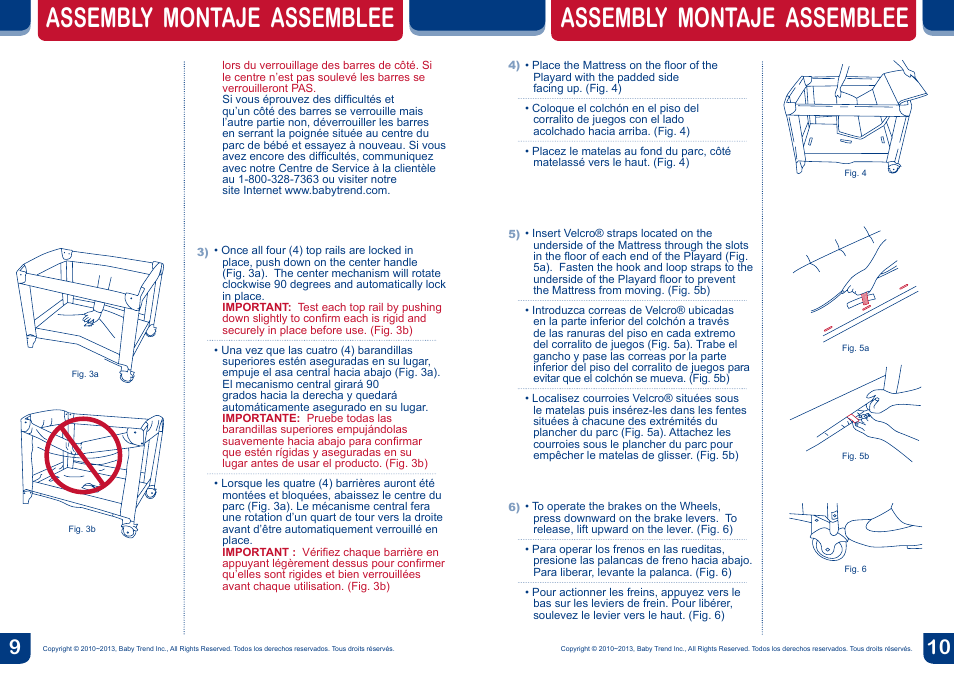 Assembly montaje assemblee | BabyTrend PY87966 - DELUXE NURSERY CENTER - CHLOE User Manual | Page 6 / 20