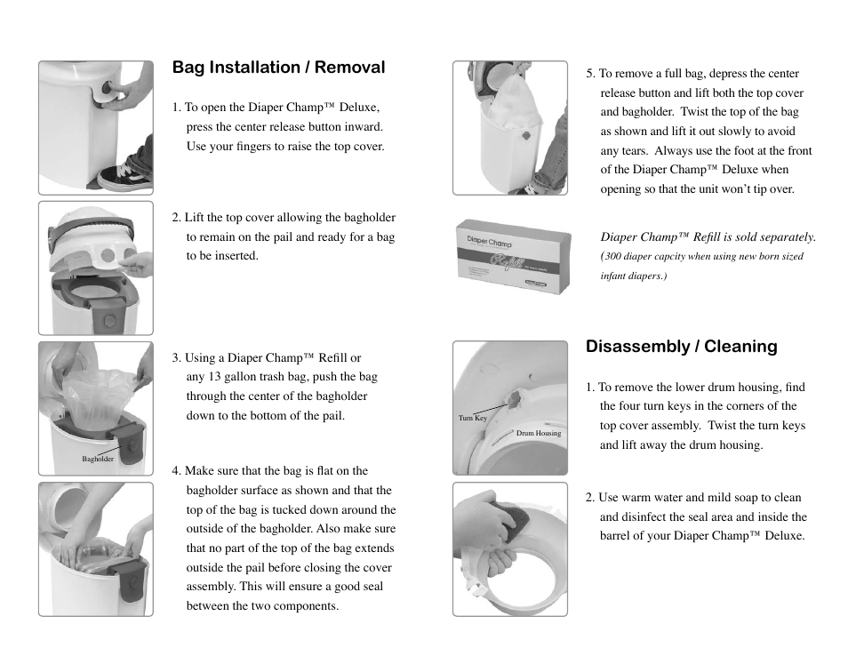 BabyTrend DC50500 - DIAPER CHAMP DELUXE - BLUE User Manual | 2 pages